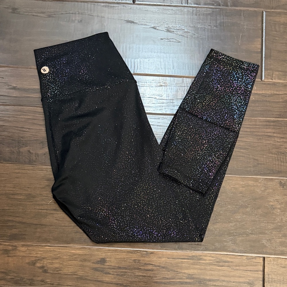 Wildfox Leggings black metallic sparkles